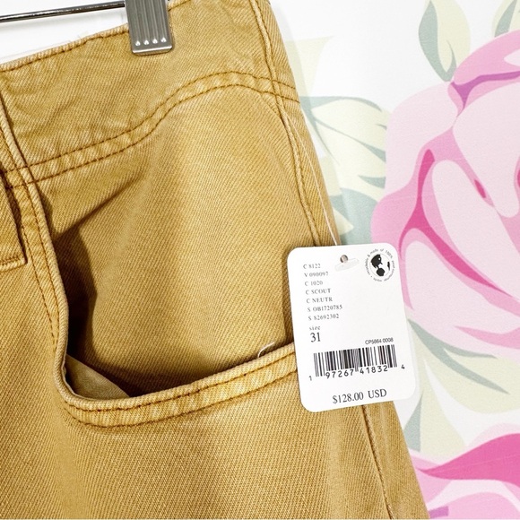 NEW Free People We The Free Chill Vibes Dropped Wide Leg Khaki Scout Jeans 31 - Picture 8 of 10